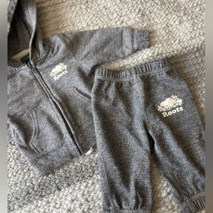 Roots Baby / Gray Sweatpants and Hoodie Set